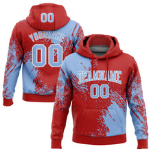 Загрузить изображение в средство просмотра галереи, Custom Stitched Red Light Blue-White 3D Pattern Design Abstract Brush Stroke Sports Pullover Sweatshirt Hoodie
