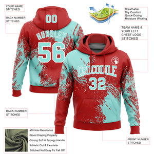 Custom Stitched Red Ice Blue-White 3D Pattern Design Abstract Brush Stroke Sports Pullover Sweatshirt Hoodie