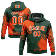 Charger l&#39;image dans la galerie, Custom Stitched Green Orange-White 3D Pattern Design Abstract Brush Stroke Sports Pullover Sweatshirt Hoodie
