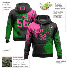 Загрузить изображение в средство просмотра галереи, Custom Stitched Black Pink-Grass Green 3D Pattern Design Abstract Brush Stroke Sports Pullover Sweatshirt Hoodie
