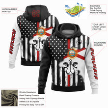 Laden Sie das Bild in den Galerie-Viewer, Custom Stitched Black Red-White 3D American Flag And Fish Hook Fishing Sports Pullover Sweatshirt Hoodie
