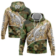 Charger l&#39;image dans la galerie, Custom Stitched Camo White-Black 3D Fish Hook Skull Fishing Sports Pullover Sweatshirt Salute To Service Hoodie
