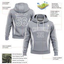 Charger l&#39;image dans la galerie, Custom Stitched Gray White 3D Pattern Design Color Blocking Stripe Sports Pullover Sweatshirt Hoodie
