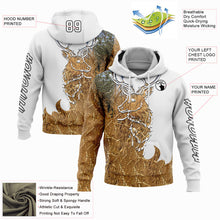 Charger l&#39;image dans la galerie, Custom Stitched White Black-Old Gold 3D Deer Hunting Sports Pullover Sweatshirt Hoodie
