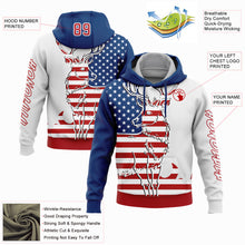 Загрузить изображение в средство просмотра галереи, Custom Stitched White Red-US Navy Blue 3D American Flag And Deer Hunting Sports Pullover Sweatshirt Hoodie
