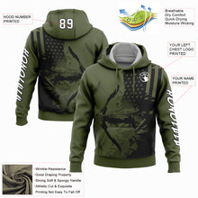 Загрузить изображение в средство просмотра галереи, Custom Stitched Olive White-Black 3D American Flag And Bow Hunter Hunting Sports Pullover Sweatshirt Hoodie
