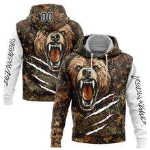 Charger l&#39;image dans la galerie, Custom Stitched Camo Black-White 3D Bear Hunting Sports Pullover Sweatshirt Hoodie
