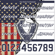 Charger l&#39;image dans la galerie, Custom Stitched White Navy 3D American Flag And Deer Hunting Sports Pullover Sweatshirt Hoodie
