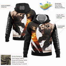 Загрузить изображение в средство просмотра галереи, Custom Stitched Black White 3D Bear Hunting Sports Pullover Sweatshirt Hoodie
