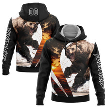 Загрузить изображение в средство просмотра галереи, Custom Stitched Black White 3D Bear Hunting Sports Pullover Sweatshirt Hoodie
