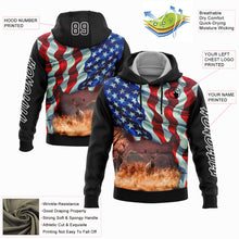 Загрузить изображение в средство просмотра галереи, Custom Stitched Black White 3D American Flag And Deer Hunting Sports Pullover Sweatshirt Hoodie
