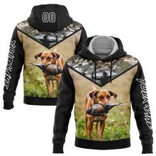 Загрузить изображение в средство просмотра галереи, Custom Stitched Black White 3D Bow Hunter And Pheasant Hunting With Dog Sports Pullover Sweatshirt Hoodie
