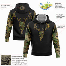 Charger l&#39;image dans la galerie, Custom Stitched Black Cmao-Old Gold 3D Deer Hunting Sports Pullover Sweatshirt Hoodie
