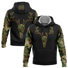 Charger l&#39;image dans la galerie, Custom Stitched Black Cmao-Old Gold 3D Deer Hunting Sports Pullover Sweatshirt Hoodie
