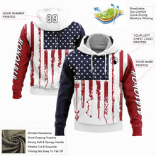 Загрузить изображение в средство просмотра галереи, Custom Stitched Navy Red-Black 3D American Flag And Hunting Tools Sports Pullover Sweatshirt Hoodie
