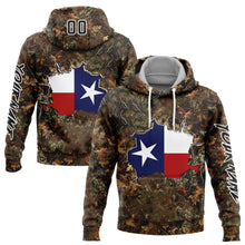 Загрузить изображение в средство просмотра галереи, Custom Stitched Camo Black-White 3D Texas Flag And Hunting Sports Pullover Sweatshirt Hoodie
