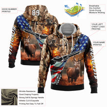 Charger l&#39;image dans la galerie, Custom Stitched Camo White-Black 3D American Flag And Hunting Tools Deer Hunting Sports Pullover Sweatshirt Hoodie
