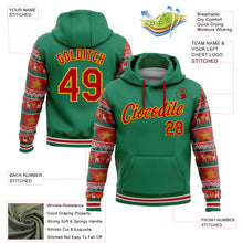 Load image into Gallery viewer, Custom Stitched Kelly Green Red-Gold 3D Christmas Sports Pullover Sweatshirt Hoodie
