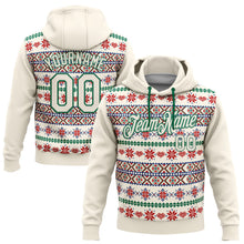 Laden Sie das Bild in den Galerie-Viewer, Custom Stitched Cream Red-White 3D Christmas Sports Pullover Sweatshirt Hoodie
