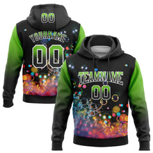 Charger l&#39;image dans la galerie, Custom Stitched Black Aurora Green-White Fade 3D Pattern Design Colorful Bubbles Sports Pullover Sweatshirt Hoodie
