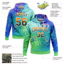 Charger l&#39;image dans la galerie, Custom Stitched Thunder Blue Bay Orange Black-Neon Green Fade 3D Pattern Design Colorful Bubbles Sports Pullover Sweatshirt Hoodie
