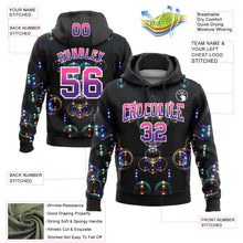 Charger l&#39;image dans la galerie, Custom Stitched Black Pink-Purple Fade 3D Pattern Design Colorful Bubbles Sports Pullover Sweatshirt Hoodie
