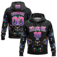 Charger l&#39;image dans la galerie, Custom Stitched Black Pink-Purple Fade 3D Pattern Design Colorful Bubbles Sports Pullover Sweatshirt Hoodie
