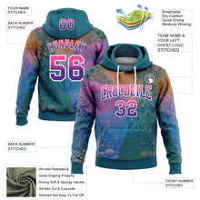 Charger l&#39;image dans la galerie, Custom Stitched Teal Pink-Purple Fade 3D Pattern Design Colorful Bubbles Sports Pullover Sweatshirt Hoodie
