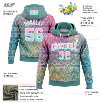 Custom Stitched Shadow Blue Light Pink-Ice Blue Fade 3D Pattern Design Geometric Triangle Shapes Sports Pullover Sweatshirt Hoodie