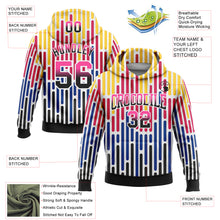 Charger l&#39;image dans la galerie, Custom Stitched White Pink-Black Fade 3D Pattern Design Colorful Stripes Shapes Sports Pullover Sweatshirt Hoodie
