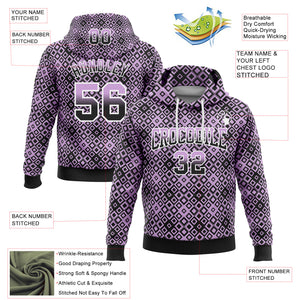 Custom Stitched Light Purple Black-White Fade 3D Pattern Design Geometric Square Shapes Sports Pullover Sweatshirt Hoodie