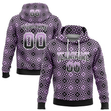 Charger l&#39;image dans la galerie, Custom Stitched Light Purple Black-White Fade 3D Pattern Design Geometric Square Shapes Sports Pullover Sweatshirt Hoodie
