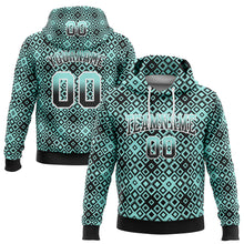 Charger l&#39;image dans la galerie, Custom Stitched Ice Blue Black-White Fade 3D Pattern Design Geometric Square Shapes Sports Pullover Sweatshirt Hoodie
