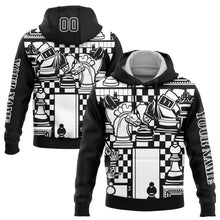 Laden Sie das Bild in den Galerie-Viewer, Custom Stitched Black White 3D Chess International Chess Day Sports Pullover Sweatshirt Hoodie
