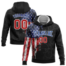 Laden Sie das Bild in den Galerie-Viewer, Custom Stitched Black Red-Royal 3D American Flag Bowling Sports Pullover Sweatshirt Hoodie
