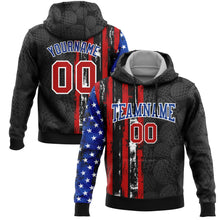 Загрузить изображение в средство просмотра галереи, Custom Stitched Black Red-Royal 3D Golf Ball American Flag Sports Pullover Sweatshirt Hoodie
