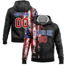 Загрузить изображение в средство просмотра галереи, Custom Stitched Black Red-Royal 3D Golf Ball American Flag Sports Pullover Sweatshirt Hoodie
