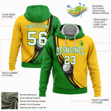 Laden Sie das Bild in den Galerie-Viewer, Custom Stitched Yellow White-Grass Green 3D Golf Ball Sports Pullover Sweatshirt Hoodie
