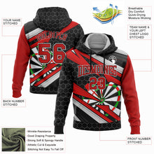 Laden Sie das Bild in den Galerie-Viewer, Custom Stitched Black Red-White 3D Dart Board Sports Pullover Sweatshirt Hoodie
