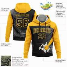 Загрузить изображение в средство просмотра галереи, Custom Stitched Black Gold 3D Bowling Sports Pullover Sweatshirt Hoodie
