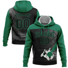 Laden Sie das Bild in den Galerie-Viewer, Custom Stitched Black Kelly Green 3D Bowling Sports Pullover Sweatshirt Hoodie
