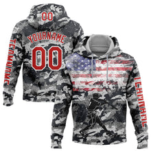 Charger l&#39;image dans la galerie, Custom Stitched Camo Red-White 3D USA Flag Sports Pullover Sweatshirt Salute To Service Hoodie
