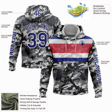 Laden Sie das Bild in den Galerie-Viewer, Custom Stitched Camo Royal-White 3D Costa Rica Costa Rican Flag Sports Pullover Sweatshirt Salute To Service Hoodie
