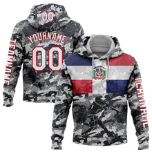 Load image into Gallery viewer, Custom Stitched Camo White-Red 3D Dominican Republic Flag Sports Pullover Sweatshirt Salute To Service Hoodie
