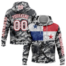 Load image into Gallery viewer, Custom Stitched Camo White-Red 3D Panama Panamanian Flag Sports Pullover Sweatshirt Salute To Service Hoodie
