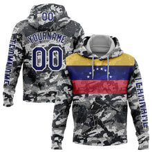 Laden Sie das Bild in den Galerie-Viewer, Custom Stitched Camo Navy-White 3D Venezuela Venezuelan Flag Sports Pullover Sweatshirt Salute To Service Hoodie
