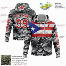 Load image into Gallery viewer, Custom Stitched Camo Red-White 3D Puerto Rico Puerto Rican Flag Sports Pullover Sweatshirt Salute To Service Hoodie
