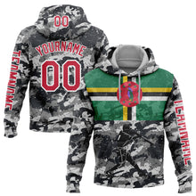 Charger l&#39;image dans la galerie, Custom Stitched Camo Red-White 3D Dominica Dominican Flag Sports Pullover Sweatshirt Salute To Service Hoodie
