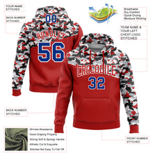 Charger l&#39;image dans la galerie, Custom Stitched Camo Royal Red Black-Gray 3D Sports Pullover Sweatshirt Salute To Service Hoodie
