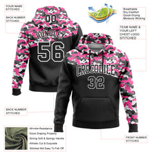 Загрузить изображение в средство просмотра галереи, Custom Stitched Camo Black Pink-Steel Gray 3D Sports Pullover Sweatshirt Salute To Service Hoodie
